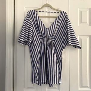 Blue whit striped shirt